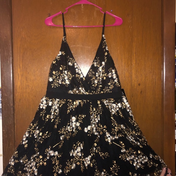 Fit and Flare Floral Embroidered Dress - Picture 1 of 3